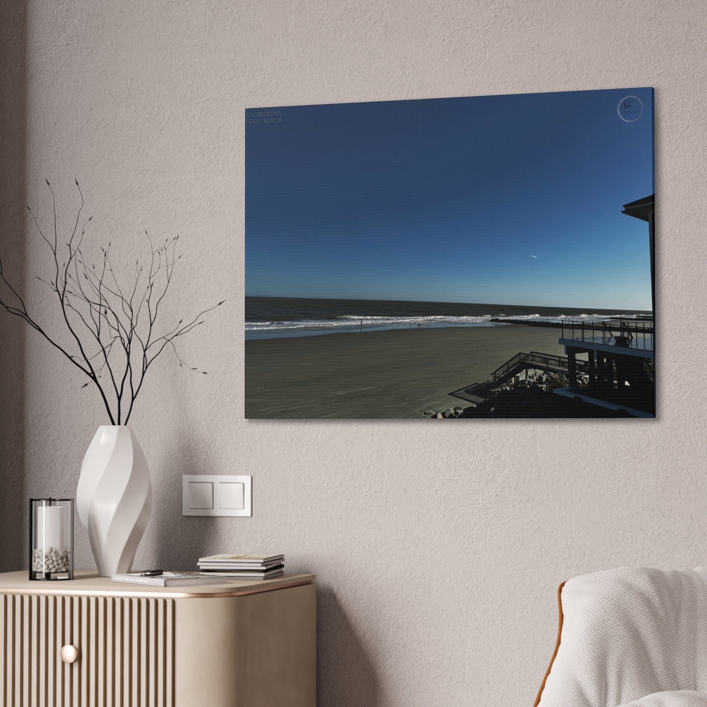 Serene Folly Beach Panorama Canvas Print