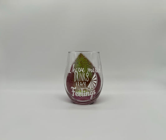 20oz Glitter Wine Glass